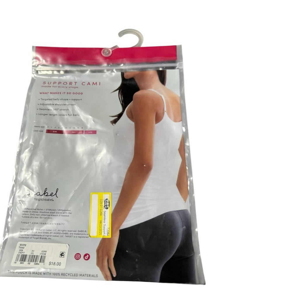 Isabel Maternity Support Cami in White M/L - Picture 2 of 5